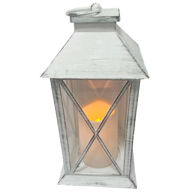 Battery Operated Plastic LED X-Design Lantern