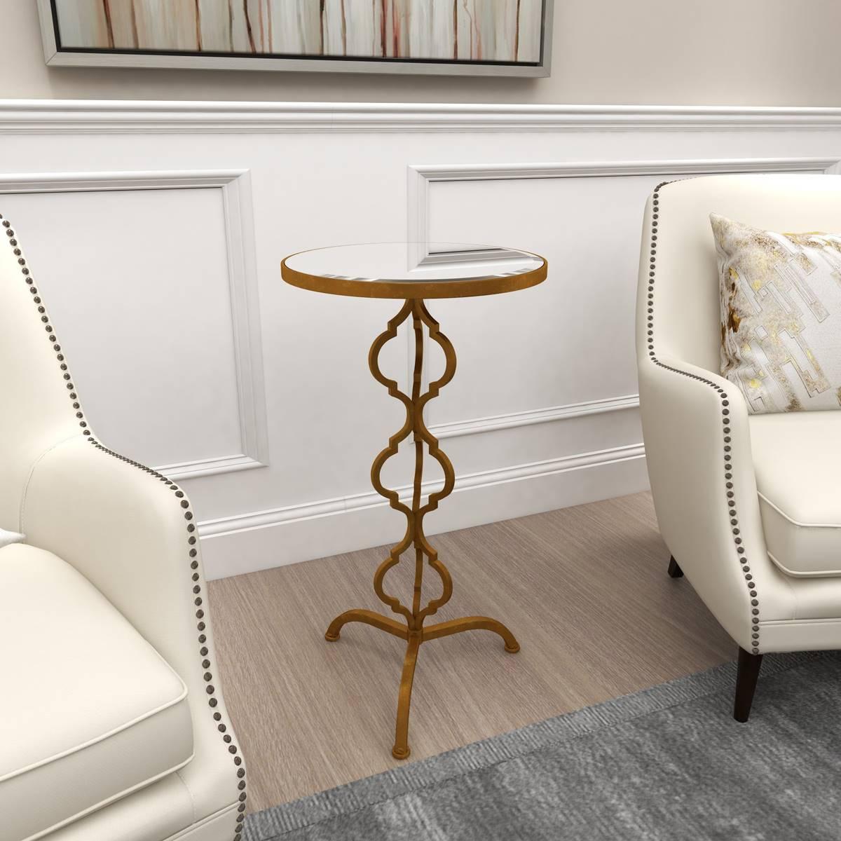 9th & Pike® Gold Glam Metal Accent Table
