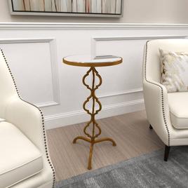 9th & Pike® Gold Glam Metal Accent Table