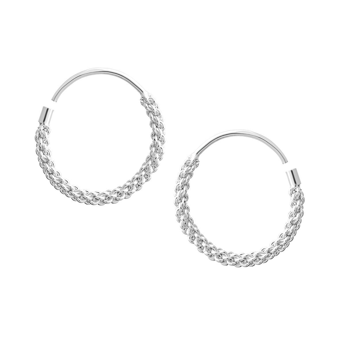 Marsala Fine Silver Plated Rope Look Endless Hoop Earrings