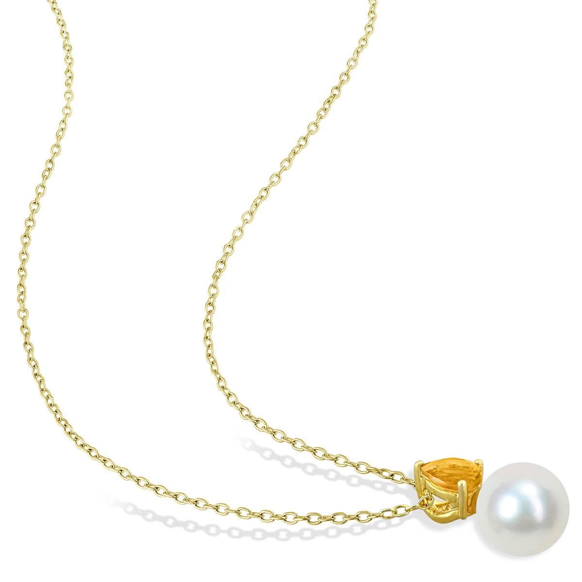 Gemstone Classics™ Freshwater Pearl & Citrine Pendant