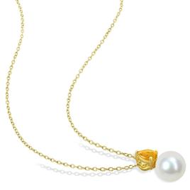 Gemstone Classics™ Freshwater Pearl & Citrine Pendant