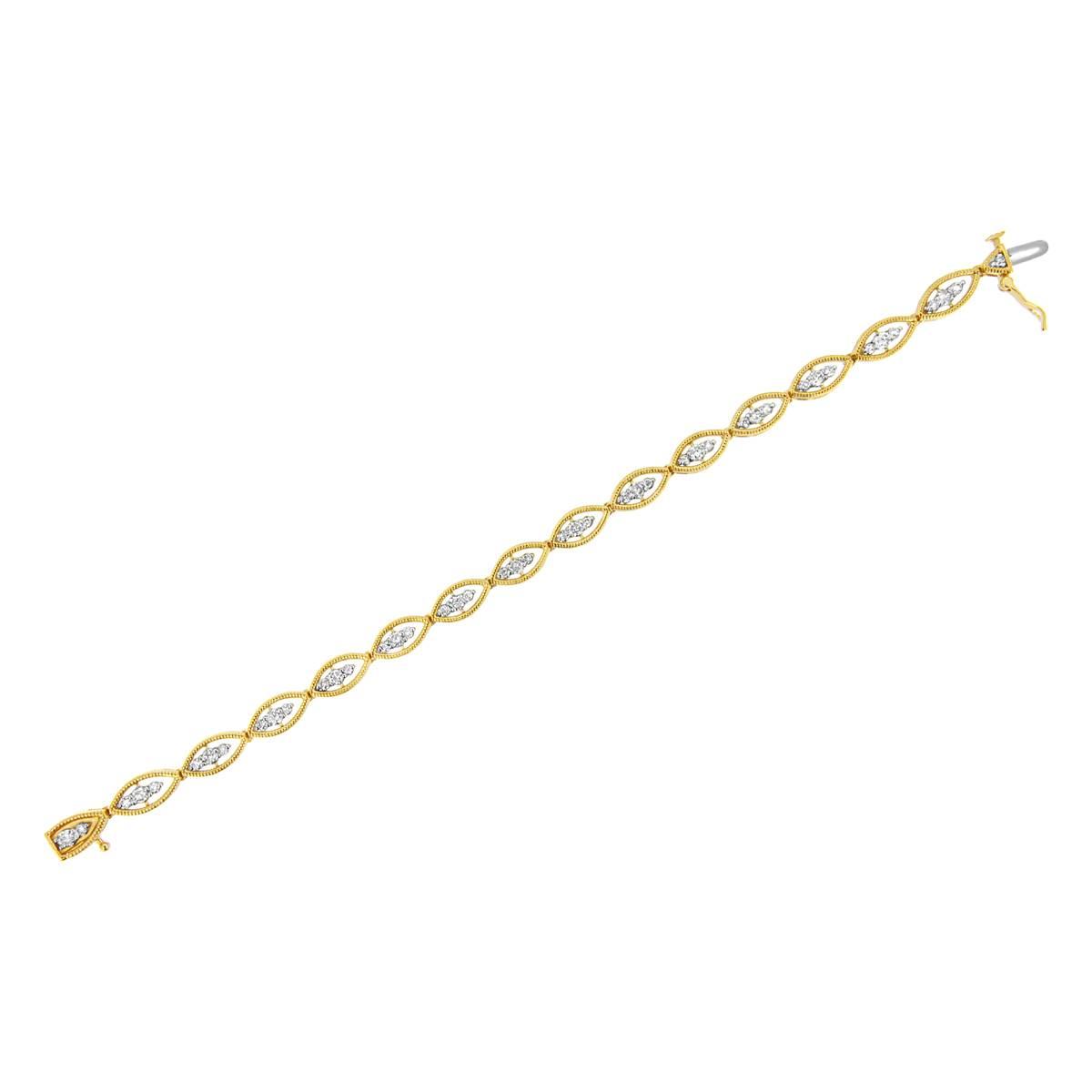 Haus of Brilliance 10kt. Yellow Gold Diamond Link Bracelet