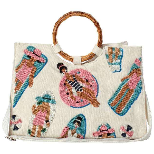 SOL and MER Beaded Bamboo Handle Tote