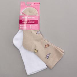 Womens Dr. Motion® 2pk. Butterfly Comfort Top Diabetic Socks