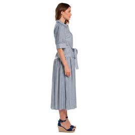 Womens Vivid Aura Short Puff Sleeve Stripe Shirtdress