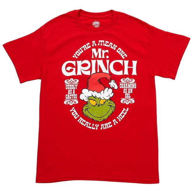 Young Mens Grinch Mean One Short Sleeve Graphic Tee