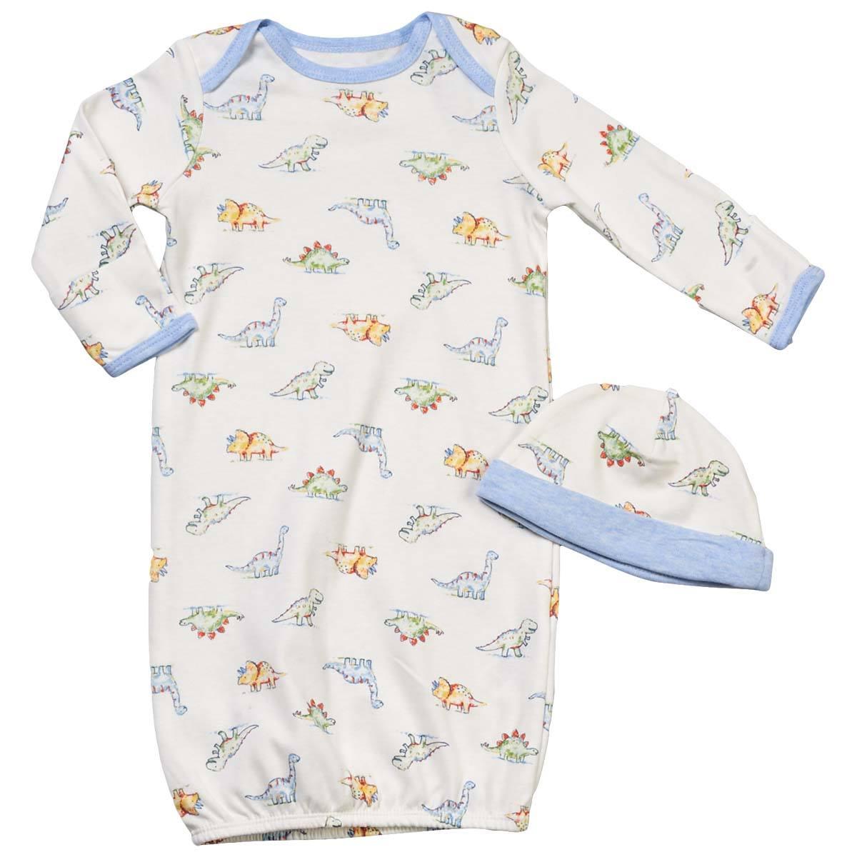 Baby Boy (NB-3M) Little Me Dinomite Gown & Hat Set