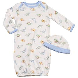 Baby Boy (NB-3M) Little Me Dinomite Gown & Hat Set