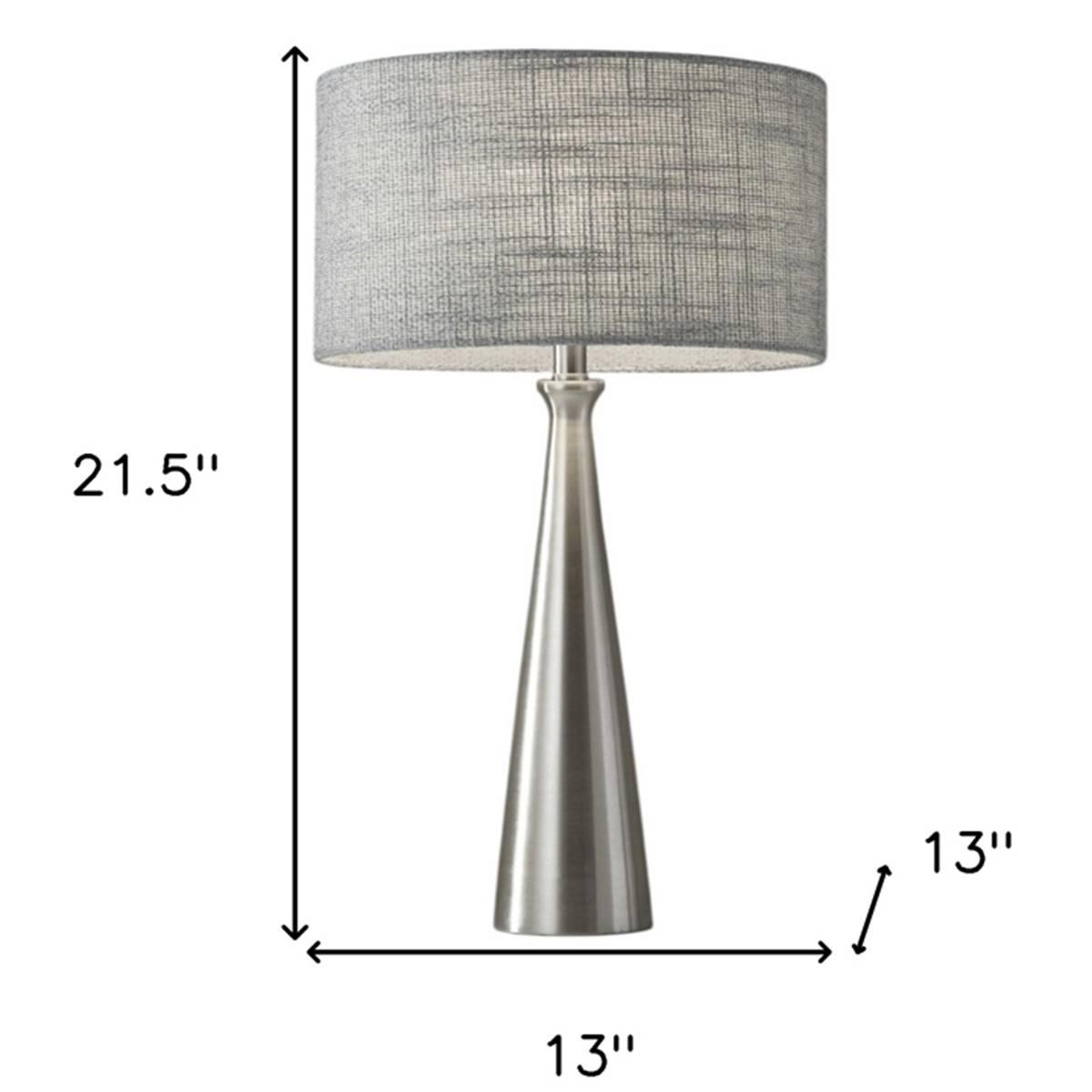 HomeRoots 22in. Silver Metal Base Table Lamp