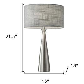 HomeRoots 22in. Silver Metal Base Table Lamp
