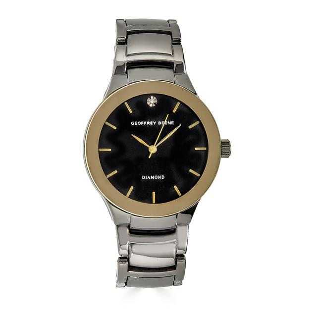Mens Geoffrey Beene® Gunmetal/Gold Bracelet Watch-GB8087GUGD