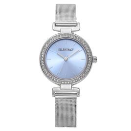 Womens Ellen Tracy Silver-Tone Crystal Bezel Mesh Watch - ET5460S