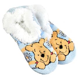 Womens Fuzzy Babba Winnie The Pooh Teddy Fur Slippers