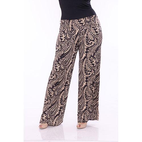 Plus Size White Mark Print Style Palazzo Pants