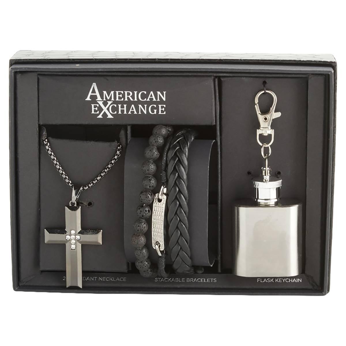 Mens Gentlemen''s Classics(tm) Necklace/Bracelet/Flask Set