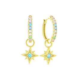 Forever New 18kt. Gold Plated CZ Starburst Dangle Earrings