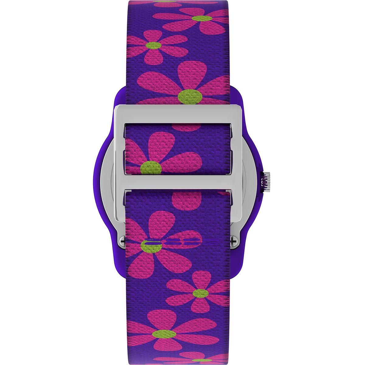 Kids Timex® Purple Floral Elastic Fabric Watch - T89022JT