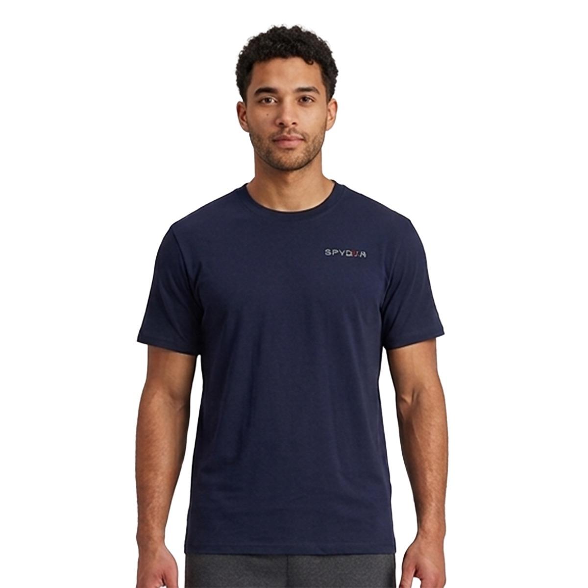 Mens Spyder Left Sleeve Logo Short Sleeve Tee - Navy