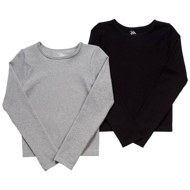 Girls (7-16) Jolie & Joy 2pk. Long Sleeve Seamless Crew Neck Tees