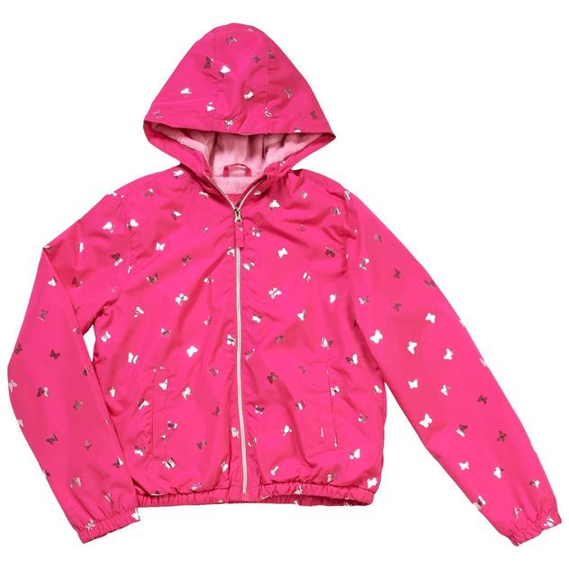 Girls (7-16) Pink Platinum® Foil Butterfly Cozy Hooded Jacket