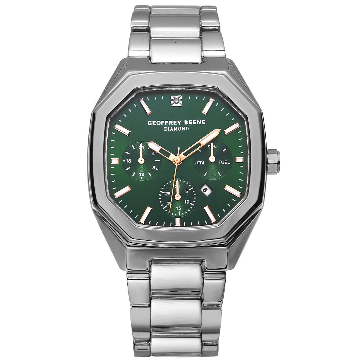 Mens Geoffrey Beene(R) Silver Square Bracelet Watch - GBA0030SL