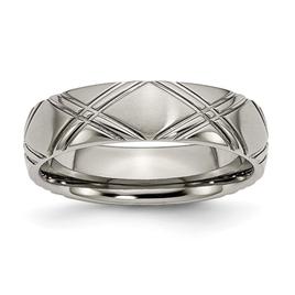 Mens Endless Affection(tm) Titanium Criss Cross 6mm Polished Band