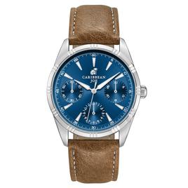 Mens Caribbean Joe Blue Dial Strap Watch - CJ7175SLBL