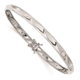 Gold Classics(tm) 14kt. White Gold Polished Twisted Flexible Bangle