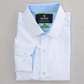 Mens Tom Baine Regular Fit Dress Shirt - White/Blue Diamond