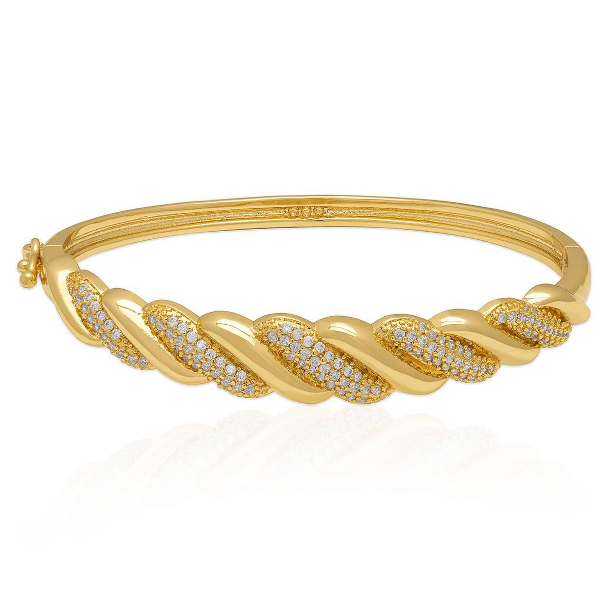 14kt. Gold Plated CZ San Marco Bangle Bracelet