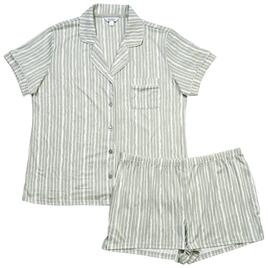Womens Nicole Miller Short Sleeve Stripe Shorty Pajamas Set