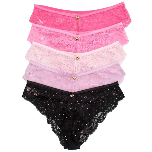 Womens Juicy Couture 5pk. Rhinestone Lace Panties JC7903-5PKC