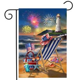 Briarwood Lane Oceanside Fireworks Garden Flag