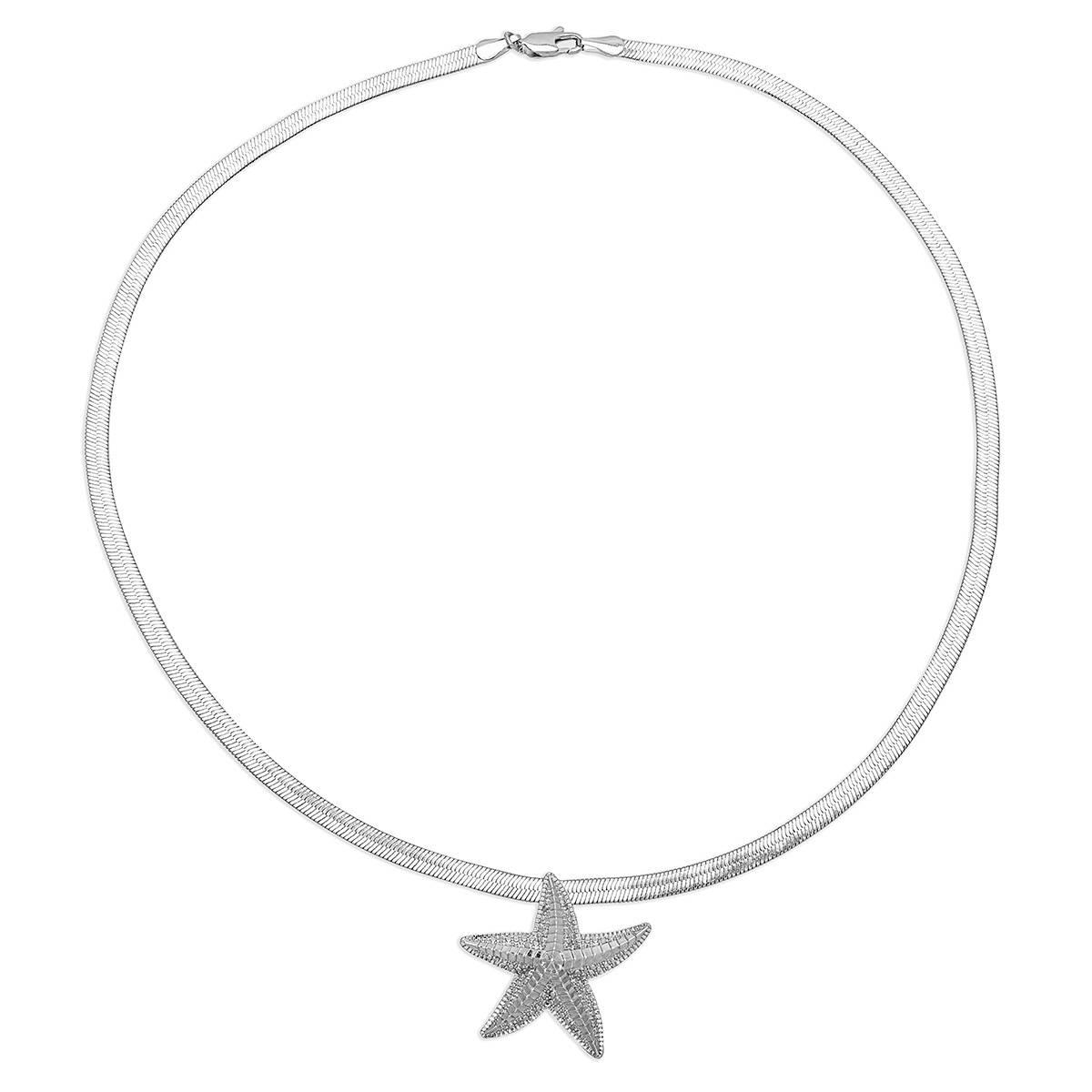 Gianni Argento 1/10ctw. Starfish Necklace
