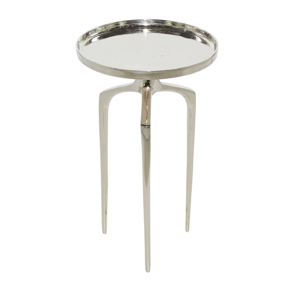 9th & Pike® Contemporary Round Silver Aluminum Raised Edge Table