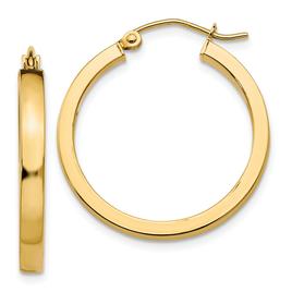 Gold Classics(tm) 14kt. Gold 2x3mm Square Tube Hoop Earrings