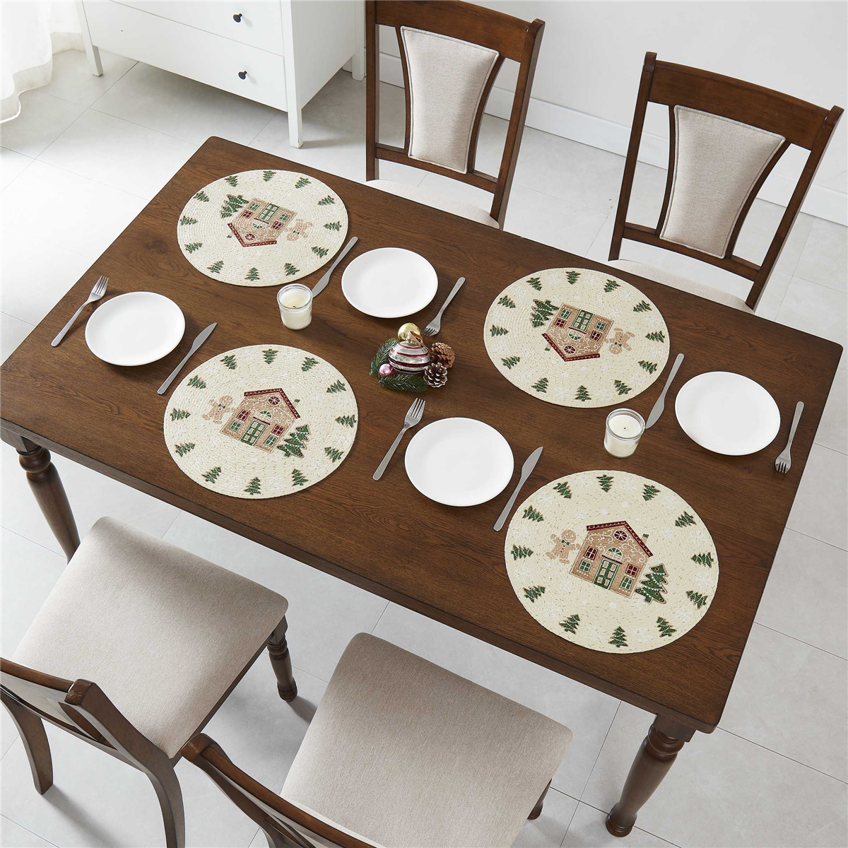 Avanti Linens Gingerbread Village Placemats - Set of 4