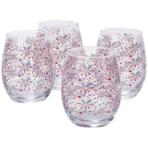 Home Essentials Fireworks With Stars Wine Glasses - Set of 4