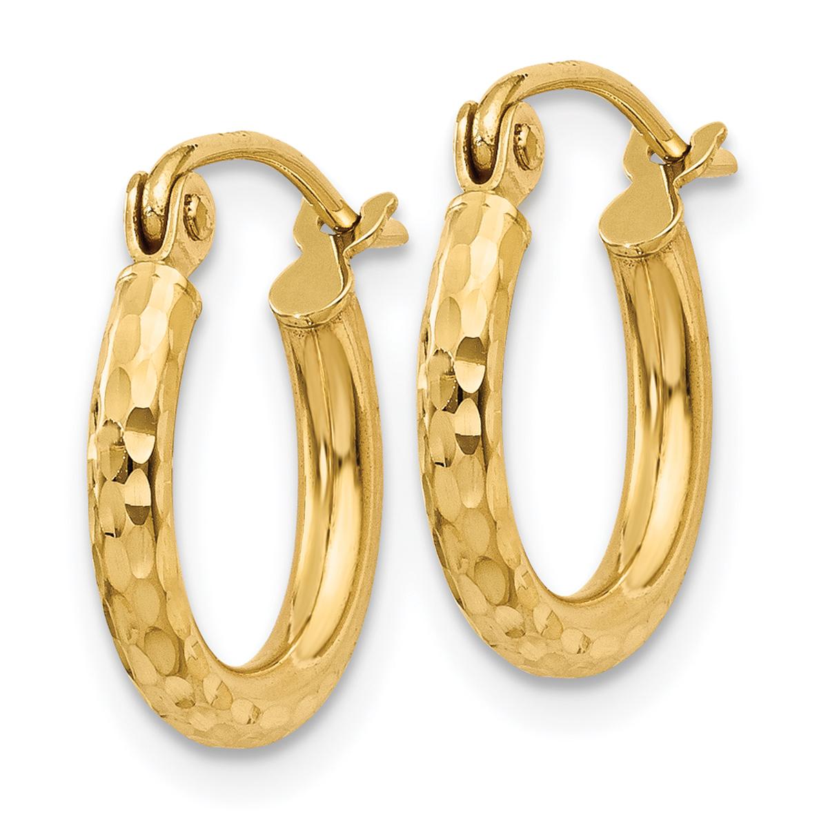 Gold Classics™ 14kt. Gold Diamond Cut 13mm Hoop Earrings