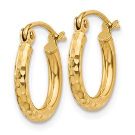 Gold Classics™ 14kt. Gold Diamond Cut 13mm Hoop Earrings