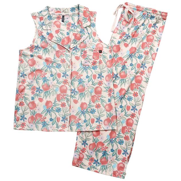 Plus Size IZOD® Sleeveless Pomegranate Party Capri Pajama Set