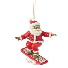 Jim Shore Snowboarding Santa Hanging Christmas Ornament