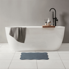 VCNY Home Grey Carved Scallop Diatomite Stone Bath Mat