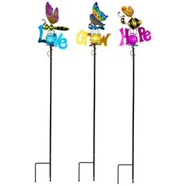 Northlight Seasonal Solar Grow Love Hope Garden Stakes - Set of 3