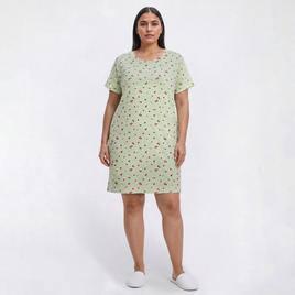 Plus Size Jaclyn Short Sleeve Ditsy Scoop Neck Nightshirt