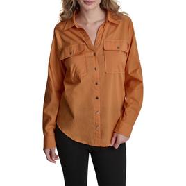 Womens DKNY 3/4 Roll Tab Sleeve 2 Pocket Blouse