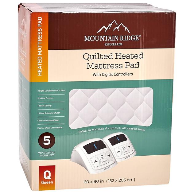 Mountain Ridge Quilted Heated Mattress Pad