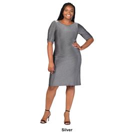 Plus Size 24/7 Comfort Apparel Shimmer Bodycon Mini Party Dress