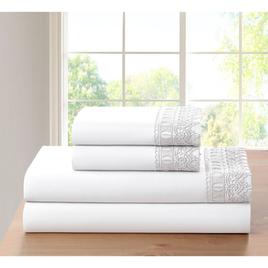 Bamboo Comfort Bamboo Lace Crochet Embroidery 4pc. Sheet Set